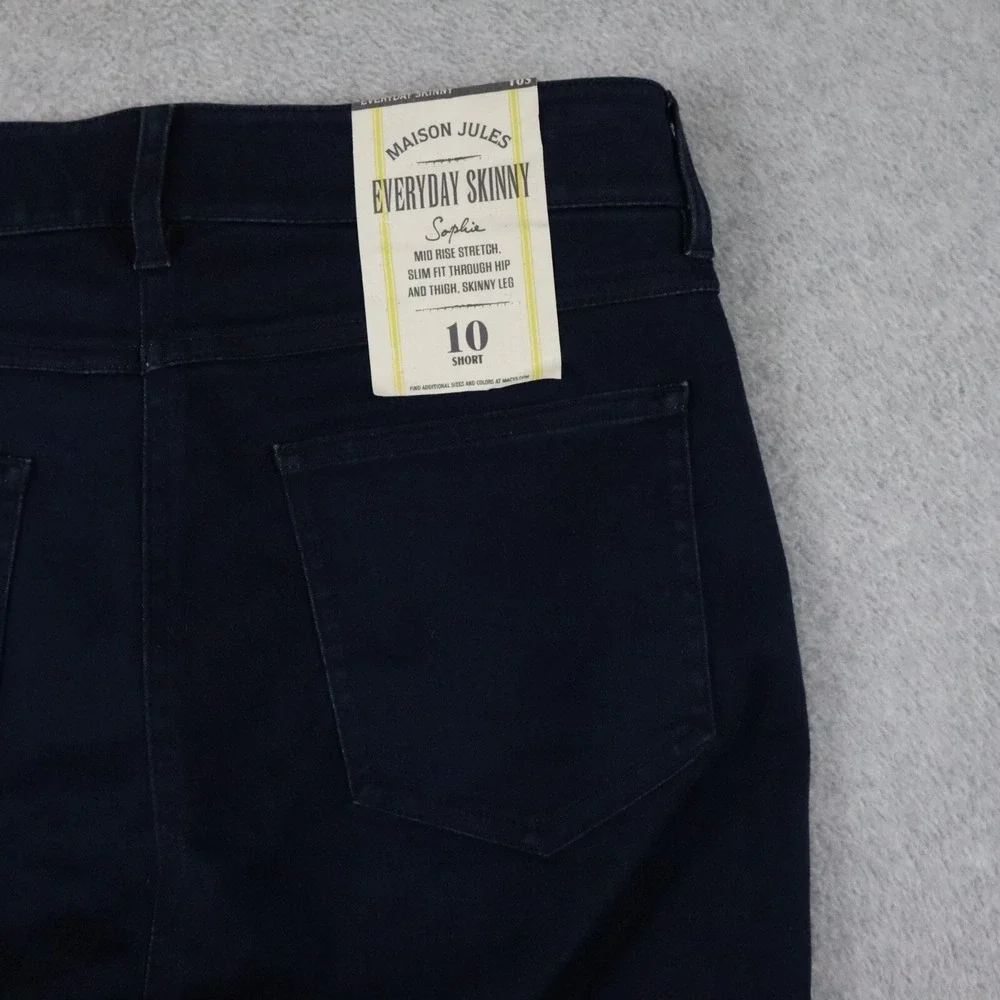 Maison Jules Jeans Womens 10 Short Sophie Everyday Skinny Stretch Denim Blue NWT
